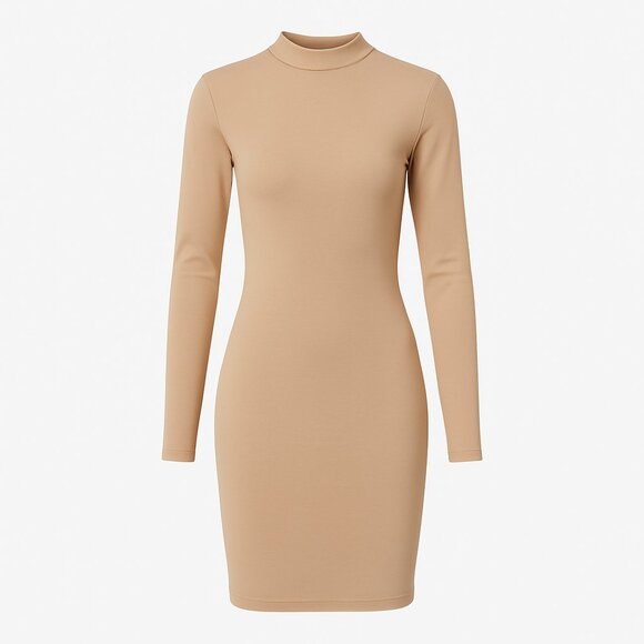 Mock Neck Dress in Nude - The Label - Picture 3 of 3
